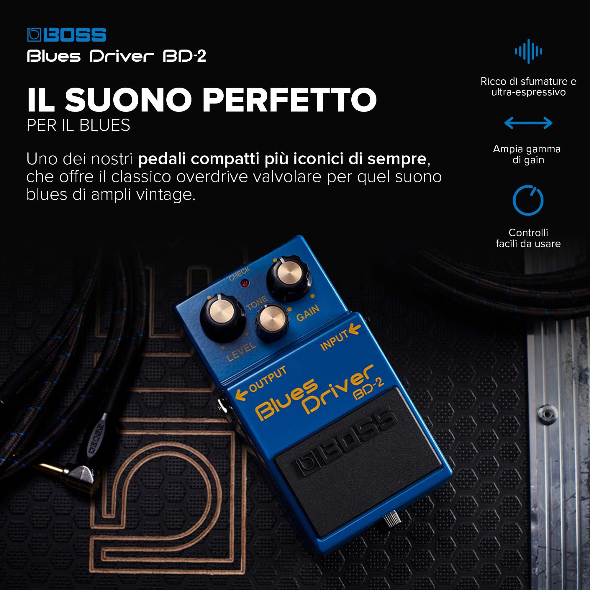 BOSS BD-2 Blues Driver | Compact Overdrive Pedal | Velvety Crunch
